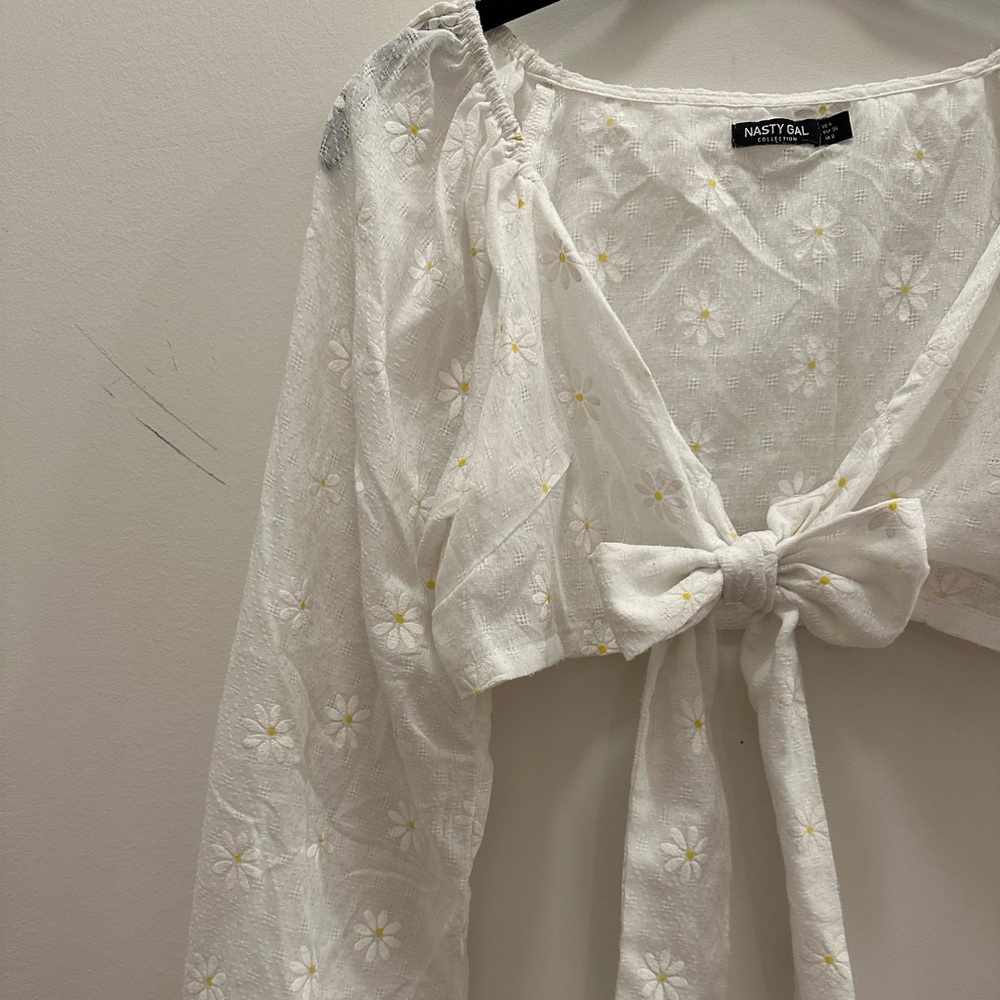 Nasty Gal Front Tie Daisy Top